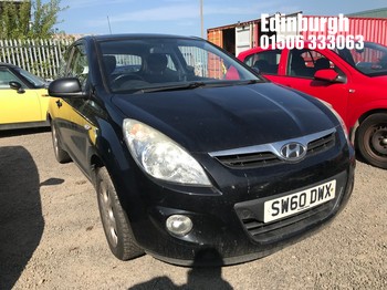 Location: Edinburgh - 2010 HYUNDAI I20 EDITION 3 Door Hatchback REG: SW60DWX, Keys: No, MOT Expiry date: 11/02/2027, 1248 Petrol, 5 Speed Manual Petrol, Former Keepers: 6