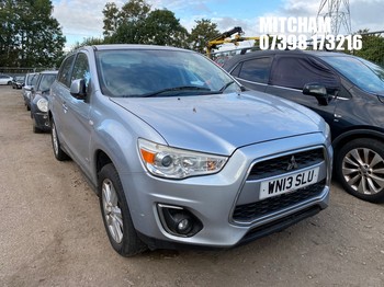 Location: Mitcham - 2013 MITSUBISHI ASX 4 DI-D 4X4 5 Door Hatchback REG: WN13SLU, Keys: No, MOT Expiry date: 19/10/2026, 1798 Diesel, 6 Speed Manual Diesel, Former Keepers: 6