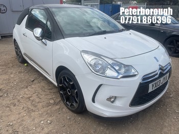 Location: Peterborough - 2013 CITROEN DS3 DSPORT + THP 3 Door Hatchback REG: YX13JYA, Keys: No, MOT Expiry date: 23/09/2026, 1598 Petrol, 6 Speed Manual Petrol, Former Keepers: 3