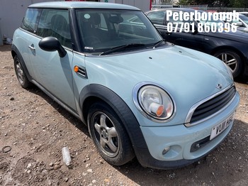 Location: Peterborough - 2011 MINI FIRST 3 Door Hatchback REG: VU11HBE, Keys: No, MOT Expiry date: 10/09/2026, 1598 Petrol, 6 Speed Manual Petrol, Former Keepers: 6
