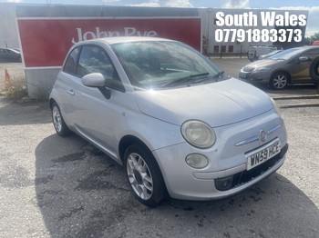 Location: South Wales - 2009 FIAT 500 SPORT 3 Door Hatchback REG: WN59HCE, Keys: No, MOT Expiry date: 15/12/2025, 1242 Petrol, 5 Speed Manual Petrol, Former Keepers: 7
