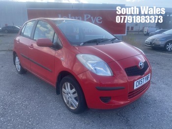 Location: South Wales - 2008 TOYOTA YARIS TR 5 Door Hatchback REG: CK57YWF, Keys: No, MOT Expiry date: 29/09/2026, 998 Petrol, 5 Speed Manual Petrol, Former Keepers: 4