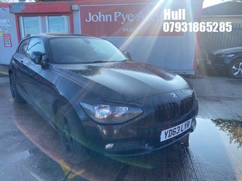 Location: Hull - 2013 BMW 114I SE 3 Door Hatchback REG: YD63LYR, Keys: No, MOT Expiry date: 01/04/2027, 1598 Petrol, 6 Speed Manual Petrol, Former Keepers: 5