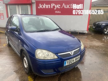 Location: Hull - 2004 VAUXHALL CORSA DESIGN 16V 3 Door Hatchback REG: YD04WHH, Keys: No, MOT Expiry date: 25/03/2027, 1199 Petrol, 5 Speed Manual Petrol, Former Keepers: 10