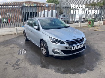 Location: HAYES / HEATHROW - 2017 PEUGEOT 308 ALLURE S/S 5 Door Hatchback REG: FN17YJH, 1200cc Petrol, 6 Speed Manual Petrol, Former Keepers: 4, Keys: No, MOT: Expiry date14/10/2026