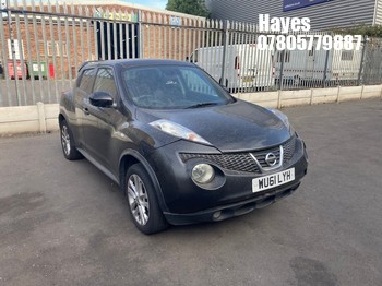 Location: Hayes - 2011 NISSAN JUKE ACENTA PREMIUM 5 Door Hatchback REG: WU61LYH, Keys: No, MOT Expiry date: 14/10/2026, 1598 Petrol, 5 Speed Manual Petrol, Former Keepers: 12