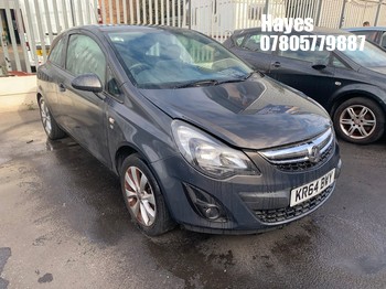 Location: Hayes - 2014 VAUXHALL CORSA EXCITE AC 3 Door Hatchback REG: KR64BWY, Keys: No, MOT Expiry date: 15/01/2027, 1229 Petrol, 5 Speed Manual Petrol, Former Keepers: 8