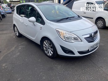 Location: Stapleford - 2013 VAUXHALL MERIVA SE TURBO MPV REG: CK63RUH, Keys: Yes, MOT Expiry date: 13/06/2027, 1364 Petrol, 6 Speed Manual Petrol, Former Keepers: 4