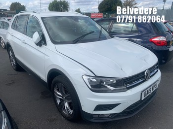 Location: BELVEDERE - 2019 VOLKSWAGEN TIGUAN MATCH TSI EVO S-A Estate REG: DA19WPU, 1498cc Petrol, 7 Speed S-Auto Petrol, Former Keepers: 1, Keys: No, MOT: Expiry date14.12.2026