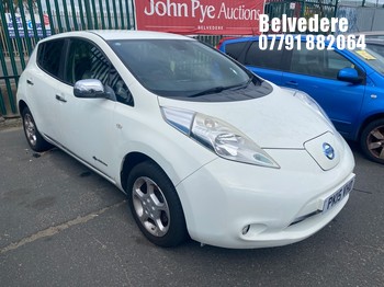 Location: Belvedere - 2015 NISSAN LEAF ACENTA 5 Door Hatchback REG: PK15VHD, Keys: No, MOT Expiry date: 09/05/2027, 0 Electric, 1 Speed Auto Electric, Former Keepers: 4