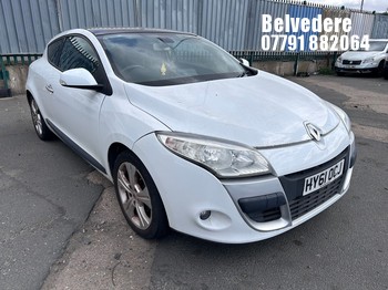 Location: Belvedere - 2011 RENAULT MEGANE DYNAMIQUE TOMTOM V Coupe REG: HY61OCJ, Keys: No, MOT Expiry date: 03/02/2026, 1598 Petrol, 6 Speed Manual Petrol, Former Keepers: 3