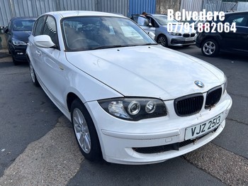 Location: Belvedere - 2010 BMW 116I ES 5 Door Hatchback REG: VJZ2513, Keys: No, MOT Expiry date: 01/11/2025, 1995 Petrol, 6 Speed Manual Petrol, Former Keepers: 4