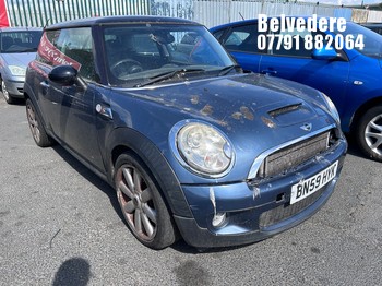Location: Belvedere - 2009 MINI COOPER S 3 Door Hatchback REG: BN59HYK, Keys: No, MOT Expiry date: 21/01/2026, 1598 Petrol, 6 Speed Manual Petrol, Former Keepers: 11