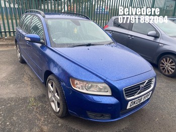 Location: Belvedere - 2008 VOLVO V50 SE LUX D Estate REG: DK08YPP, Keys: No, MOT Expiry date: 09/03/2026, 1998 Diesel, 5 Speed Manual Diesel, Former Keepers: 4