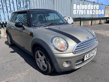 Location: Belvedere - 2007 MINI COOPER D 3 Door Hatchback REG: YJ07KJP, Keys: No, MOT Expiry date: 16/09/2025, 1560 Diesel, 6 Speed Manual Diesel, Former Keepers: 8