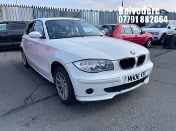 Location: Belvedere - 2006 BMW 116 I ES 5 Door Hatchback REG: MH06YBC, Keys: No, MOT Expiry date: 08/05/2026, 1596 Petrol, 6 Speed Manual Petrol, Former Keepers: 7