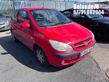 Location: Belvedere - 2006 HYUNDAI GETZ ATLANTIC 3 Door Hatchback REG: YB06SXK, Keys: No, MOT Expiry date: 07/10/2026, 1086 Petrol, 5 Speed Manual Petrol, Former Keepers: 6