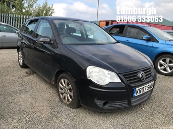 Location: Edinburgh - 2007 VOLKSWAGEN POLO SE 80 5 Door Hatchback REG: KR07SNU, Keys: No, MOT Expiry date: 02/03/2026, 1400 Petrol, 5 Speed Manual Petrol, Former Keepers: 8