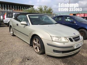 Location: Edinburgh - 2005 SAAB 9-3 VECTOR 150 BHP S-A Convertible REG: SD05YXC, Keys: No, MOT Expiry date: 12/08/2025, 2000 Petrol, 5 Speed Semi Auto Petrol, Former Keepers: 5