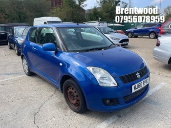 Location: Brentwood - 2010 SUZUKI SWIFT SZ3 3 Door Hatchback REG: WJ60RFK, Keys: No, MOT Expiry date: 03/10/2025, 1328 Petrol, 5 Speed Manual Petrol, Former Keepers: 7