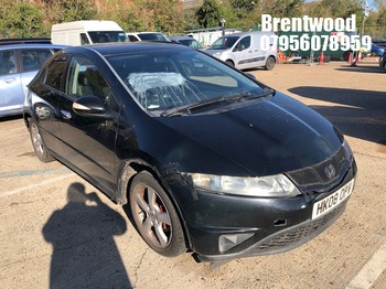 Location: Brentwood - 2008 HONDA CIVIC SE I-VTEC 5 Door Hatchback REG: HK08OPV, Keys: No, MOT Expiry date: 06/10/2026, 1799 Petrol, 6 Speed Manual Petrol, Former Keepers: 13