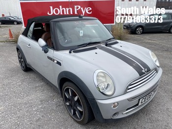 Location: South Wales - 2008 MINI COOPER SIDEWALK Convertible REG: CE08ZWA, Keys: No, MOT Expiry date: 16/01/2026, 1598 Petrol, 5 Speed Manual Petrol, Former Keepers: 4