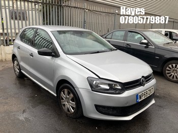Location: Hayes - 2010 VOLKSWAGEN POLO S 60 5 Door Hatchback REG: WP59ZXT, Keys: No, MOT Expiry date: 13/03/2027, 1198 Petrol, 5 Speed Manual Petrol, Former Keepers: 3