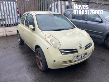 Location: Hayes - 2004 NISSAN MICRA SE AUTO 3 Door Hatchback REG: HD53LPA, Keys: No, MOT Expiry date: 23/02/2027, 1240 Petrol, 4 Speed Auto Petrol, Former Keepers: 8