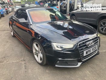 Location: Stapleford - 2011 AUDI A5 S LINE TDI Convertible REG: WP11YCB, Keys: Yes, MOT Expiry date: 11/02/2027, 1968 Diesel, 6 Speed Manual Diesel, Former Keepers: 6