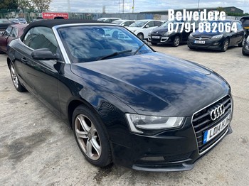Location: BELVEDERE - 2014 AUDI A5 SE TFSI Convertible REG: LD14HJN, 1798cc Petrol, 6 Speed Manual Petrol, Former Keepers: 1, Keys: No, MOT: Expiry date12/11/2026