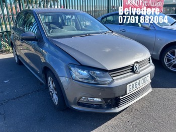 Location: Belvedere - 2014 VOLKSWAGEN POLO SE TSI 5 Door Hatchback REG: GK64ODC, Keys: No, MOT Expiry date: 03/03/2027, 1197 Petrol, 5 Speed Manual Petrol, Former Keepers: 1