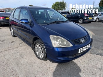 Location: Belvedere - 2004 HONDA CIVIC VTEC EXECUTIVE 5 Door Hatchback REG: SG04HZB, Keys: Yes, MOT Expiry date: 28/01/2027, 1590 Petrol, 5 Speed Manual Petrol, Former Keepers: 7