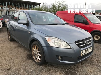 Location: Edinburgh - 2007 KIA CEE'D LS CRDI 5 Door Hatchback REG: SL07WYS, Keys: No, MOT Expiry date: 19/02/2027, 1582 Diesel, 5 Speed Manual Diesel, Former Keepers: 3