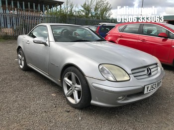 Location: Edinburgh - 2003 MERCEDES SLK 200 KOMPRESSOR Convertible REG: YJ53BWY, Keys: No, MOT Expiry date: 26/06/2025, 1998 Petrol, 6 Speed Manual Petrol, Former Keepers: 10