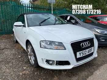 Location: MITCHAM - 2012 AUDI A3 SPORT TFSI Convertible REG: YS12ARF, 1798cc Petrol, 6 Speed Manual Petrol, Former Keepers: 5, Keys: No, MOT: Expiry date15/08/2026