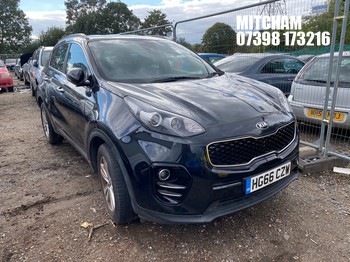 Location: Mitcham - 2016 KIA SPORTAGE 2 CRDI ISG Estate REG: HG66CZW, Keys: No, MOT Expiry date: 02/03/2026, 1685 Diesel, 6 Speed Manual Diesel, Former Keepers: 3