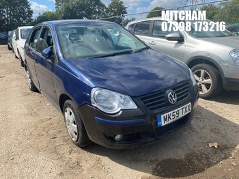 Location: Mitcham - 2009 VOLKSWAGEN POLO MATCH 60 5 Door Hatchback REG: MK59TXX, Keys: No, MOT Expiry date: 17/09/2026, 1198 Petrol, 5 Speed Manual Petrol, Former Keepers: 7