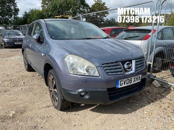 Location: Mitcham - 2008 NISSAN QASHQAI TEKNA 2WD CVT 5 Door Hatchback REG: GV08XHA, Keys: No, MOT Expiry date: 27/05/2026, 1997 Petrol, Variable Speed Auto Petrol, Former Keepers: 6