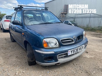 Location: Mitcham - 2001 NISSAN MICRA SE 16V 3 Door Hatchback REG: Y938WGK, Keys: No, MOT Expiry date: 04/06/2026, 1348 Petrol, 5 Speed Manual Petrol, Former Keepers: 1