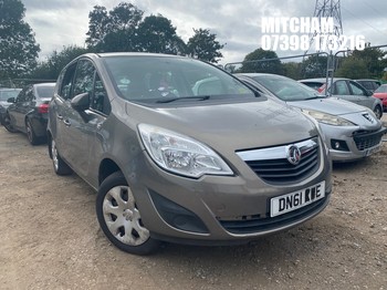 Location: Mitcham - 2011 VAUXHALL MERIVA EXCLUSIV TURBO 138 MPV REG: DN61KWE, Keys: No, MOT Expiry date: 25/01/2027, 1364 Petrol, 6 Speed Manual Petrol, Former Keepers: 3