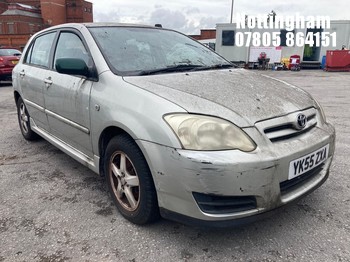 Location: Nottingham - 2005 TOYOTA COROLLA CLR C'N D-4D 5 Door Hatchback REG: YK55ZXA, Keys: No, MOT Expiry date: 06/10/2025, 1364 Diesel, 5 Speed Manual Diesel, Former Keepers: 9