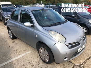 Location: Brentwood - 2007 NISSAN MICRA SPIRITA AUTO 5 Door Hatchback REG: LR07YYN, Keys: No, MOT Expiry date: 15/07/2026, 1386 Petrol, 4 Speed Auto Petrol, Former Keepers: 12