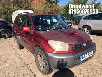 Location: Brentwood - 2001 TOYOTA RAV4 D-4D GX Estate REG: GV51HSG, Keys: No, MOT Expiry date: 27/01/2027, 1995 Diesel, 5 Speed Manual Diesel, Former Keepers: 5