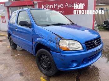 Location: Hull - 2002 SUZUKI IGNIS GL 3 Door Hatchback REG: FG52DOA, Keys: No, MOT Expiry date: 27/10/2025, 1328 Petrol, 5 Speed Manual Petrol, Former Keepers: 5