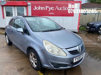 Location: Hull - 2008 VAUXHALL CORSA BREEZE 3 Door Hatchback REG: YY08CKX, Keys: No, MOT Expiry date: 26/08/2026, 1229 Petrol, 5 Speed Manual Petrol, Former Keepers: 10