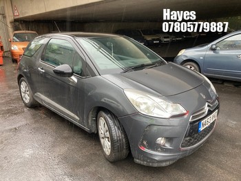 Location: Hayes - 2014 CITROEN DS3 DSIGN 3 Door Hatchback REG: NA63VKD, Keys: No, MOT Expiry date: 28/12/2025, 1199 Petrol, 5 Speed Manual Petrol, Former Keepers: 9
