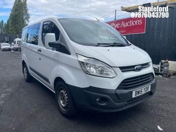 Location: Stapleford - 2015 FORD TRANSIT CUSTOM 290 ECO-TE Panel Van REG: BW15YDR, Keys: Yes, MOT Expiry date: 12/02/2027, 2198 Diesel, 6 Speed Manual Diesel, Former Keepers: 2