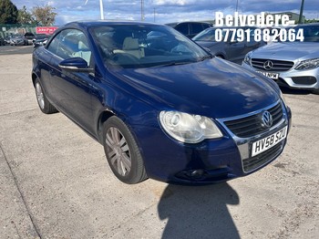Location: BELVEDERE - 2008 VOLKSWAGEN EOS TSI 122 Convertible REG: HV58SZU, 1390cc Petrol, 6 Speed Manual Petrol, Former Keepers: 3, Keys: Yes, MOT: Expiry date30/08/2026