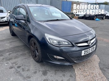 Location: Belvedere - 2013 VAUXHALL ASTRA SRI 5 Door Hatchback REG: DS13XSM, Keys: Yes, MOT Expiry date: 06/03/2027, 1598 Petrol, 5 Speed Manual Petrol, Former Keepers: 8