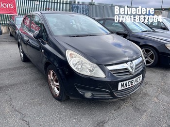 Location: Belvedere - 2008 VAUXHALL CORSA DESIGN 5 Door Hatchback REG: MA08HCX, Keys: No, MOT Expiry date: 30/01/2026, 1229 Petrol, 5 Speed Manual Petrol, Former Keepers: 6